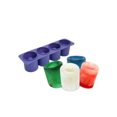 Food Grade cup shape silicone 4 cavities ice cube tray