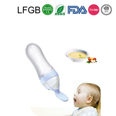 Silicone Baby Food Dispensing Spoon Squirt Squeeze Feeding Spoon / Baby Training Spoon